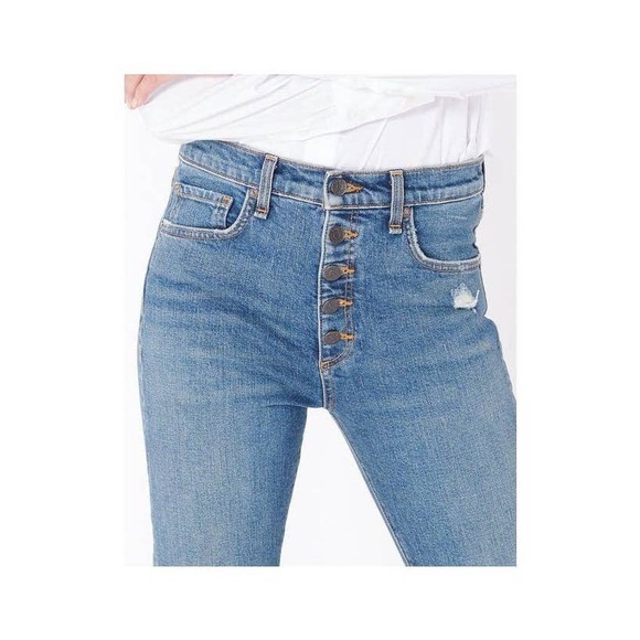 Veronica Beard Faye High-Rise Button-Fly Skinny Jeans w/ Frayed Hem - Picture 2 of 7